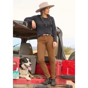 Kut From The Kloth Diana High-Rise Skinny‎ Straight Jean Brown Corduroy Size 18